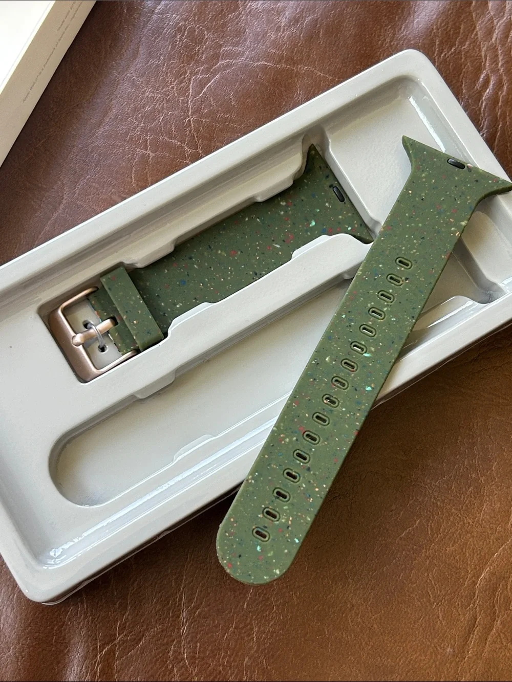 heyday Olive Green Speckled Silicone Apple Watch Band